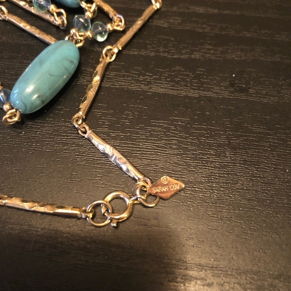 Sarah Coventry Howlite and Blue Topaz Necklace - Picture 6 of 6